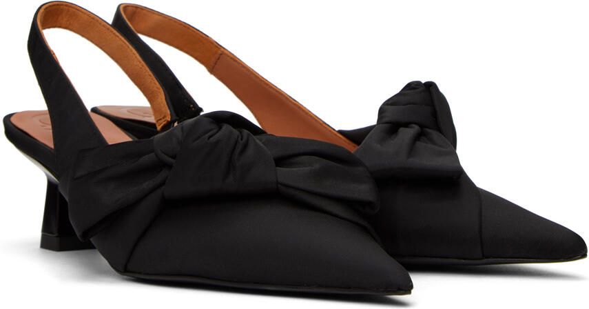GANNI Black Soft Bow Heels - Picture 2