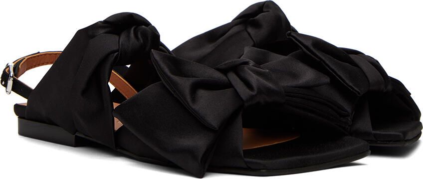GANNI Black Soft Bow Sandals - Picture 2
