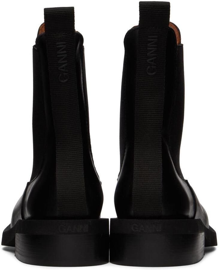 GANNI Black Square Toe Chelsea Boots - Picture 2