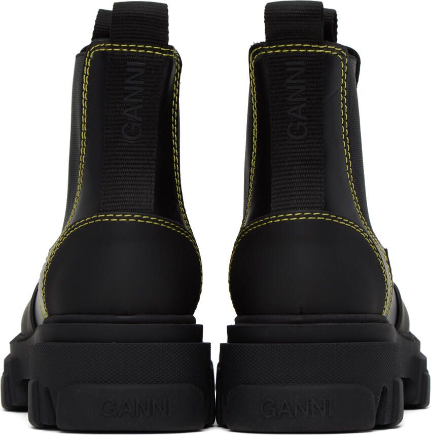 GANNI Black Cleated Low Chelsea Boots