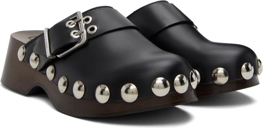 GANNI Black Studded Clogs - Picture 2