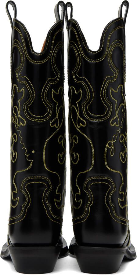 GANNI Black Western Boots - Picture 4