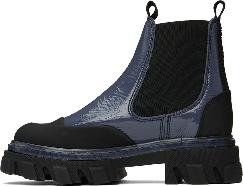 GANNI Blue Cleated Low Chelsea Boots - Picture 3