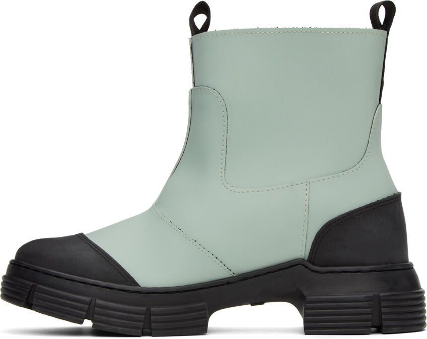 GANNI Blue Recycled Rubber Ankle Boots - Picture 3