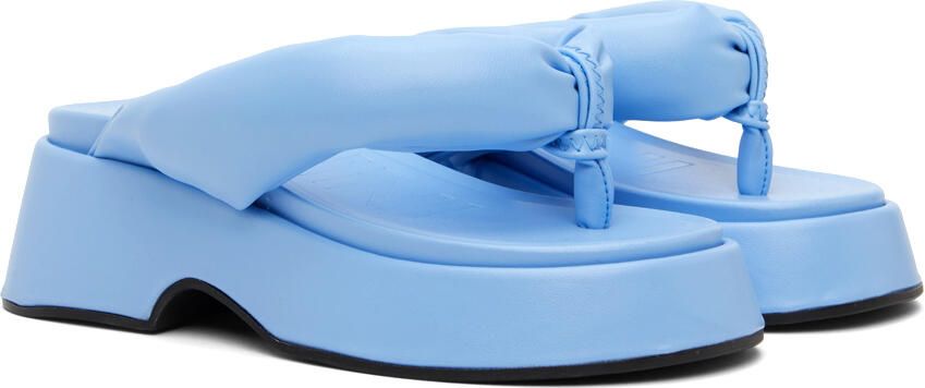 GANNI Blue Retro Thong Platform Sandals - Picture 2