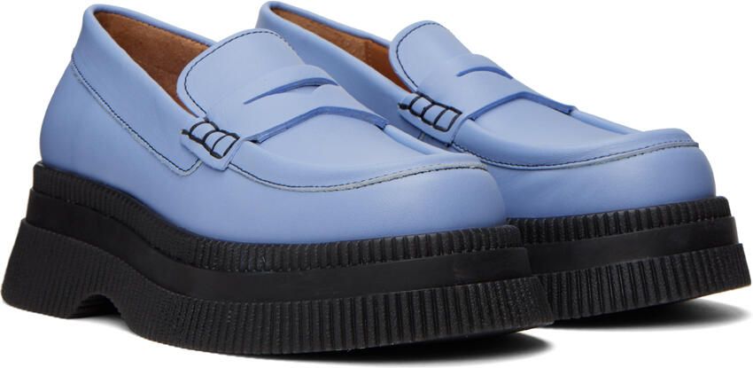 GANNI Blue Wallaby Creepers Loafers - Picture 2
