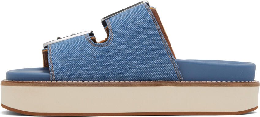 GANNI Blue Wide Chunky Sandals - Picture 3