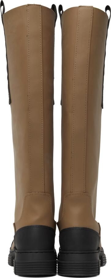 GANNI Brown Recycled Rubber Country Tall Boots - Picture 3