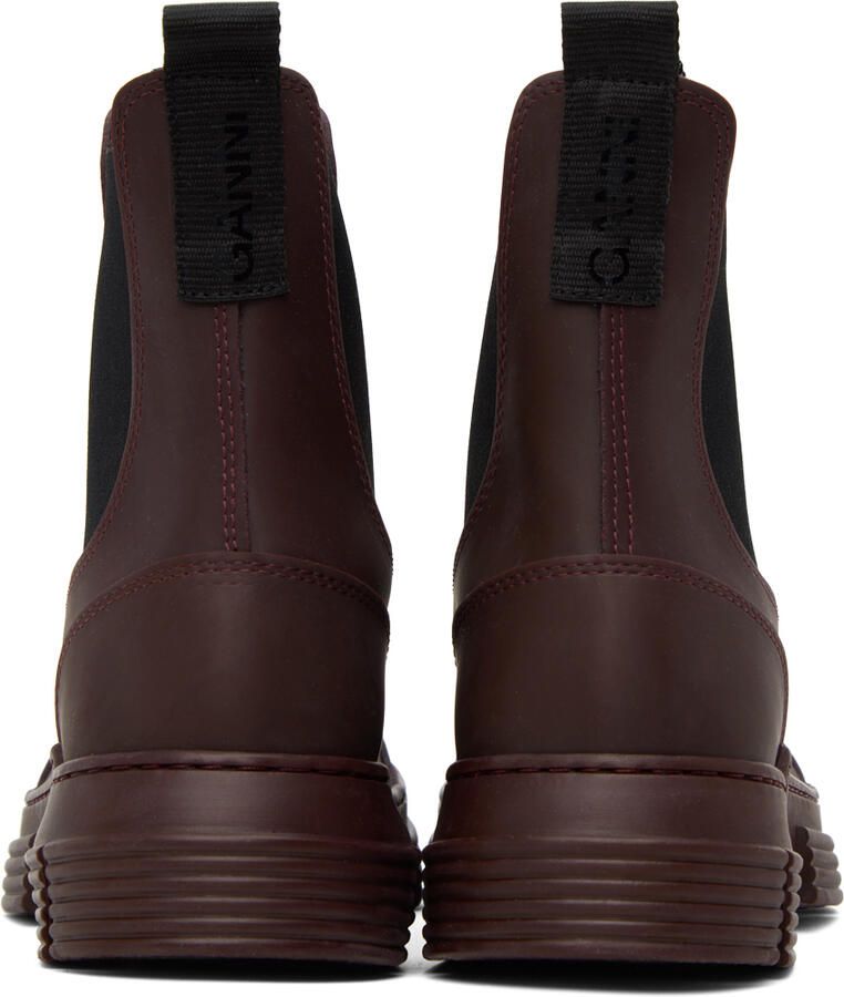 GANNI Burgundy City Boots