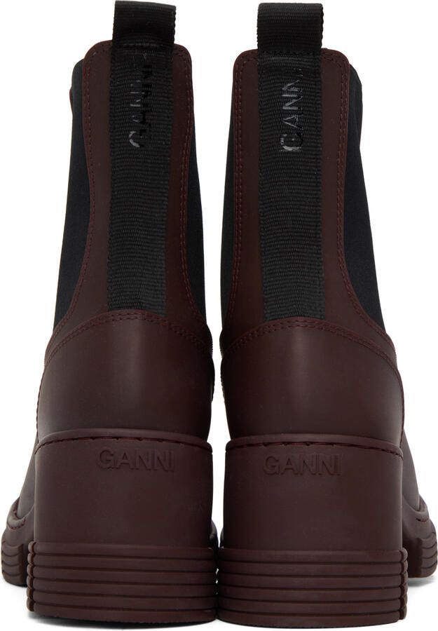 GANNI Burgundy City Boots - Picture 3