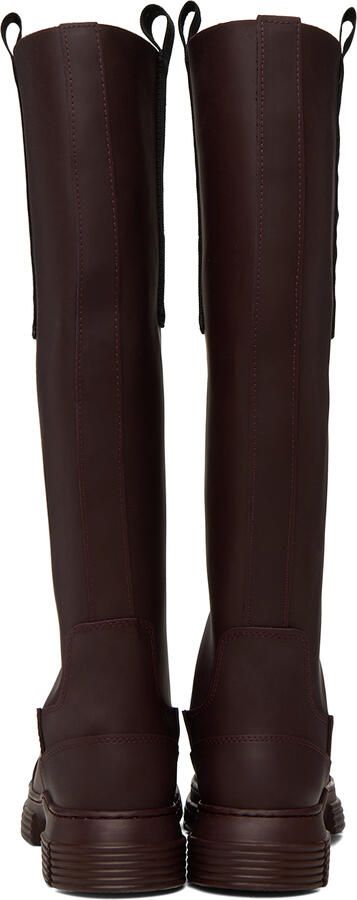 GANNI Burgundy Country Boots - Picture 3