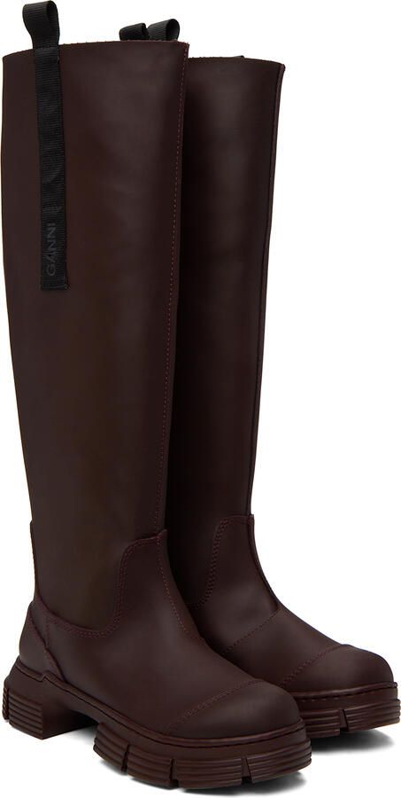 GANNI Burgundy Country Boots - Picture 2