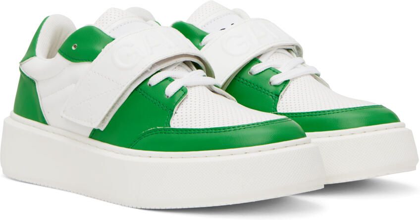 GANNI Green & White Sporty Sneakers - Picture 2