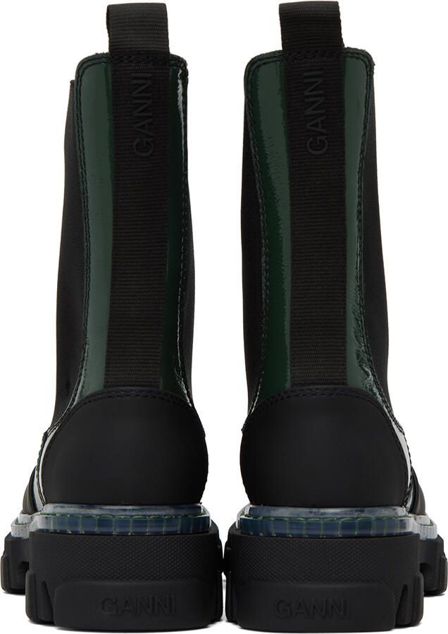 GANNI Green Cleated Chelsea Boots - Picture 3