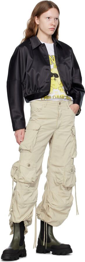 GANNI Khaki Cleated Mid Chelsea Boots - Picture 5