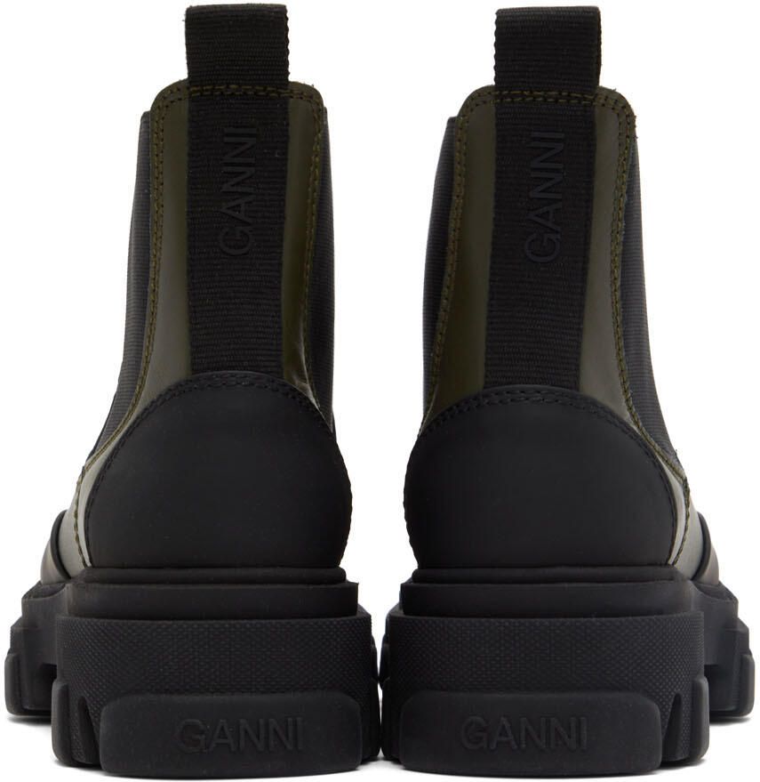 GANNI Khaki Low Chelsea Boots - Picture 7