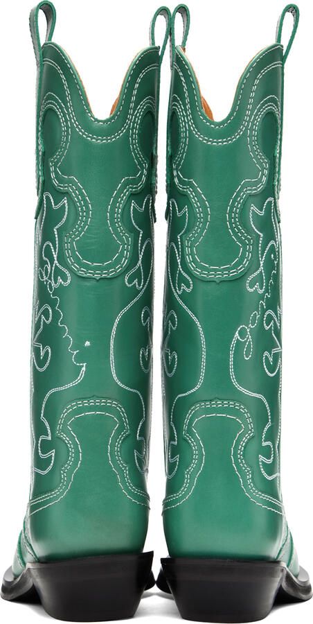 GANNI Green Western Boots - Picture 3
