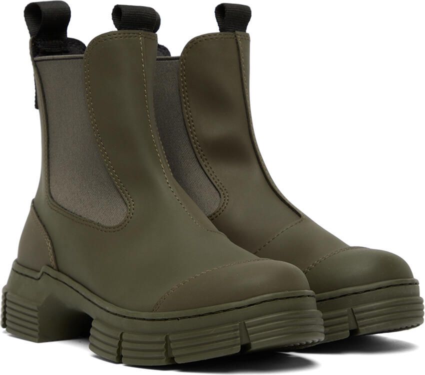 GANNI Khaki City Ankle Boots - Picture 2