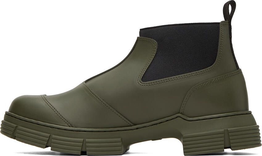 GANNI Khaki City Chelsea Boots - Picture 3