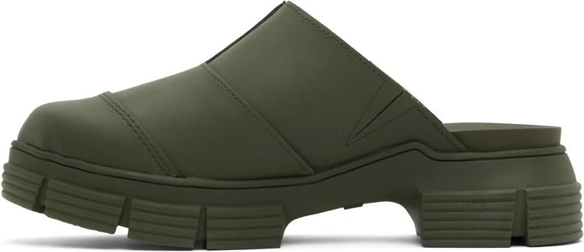 GANNI Khaki City Slippers - Picture 3