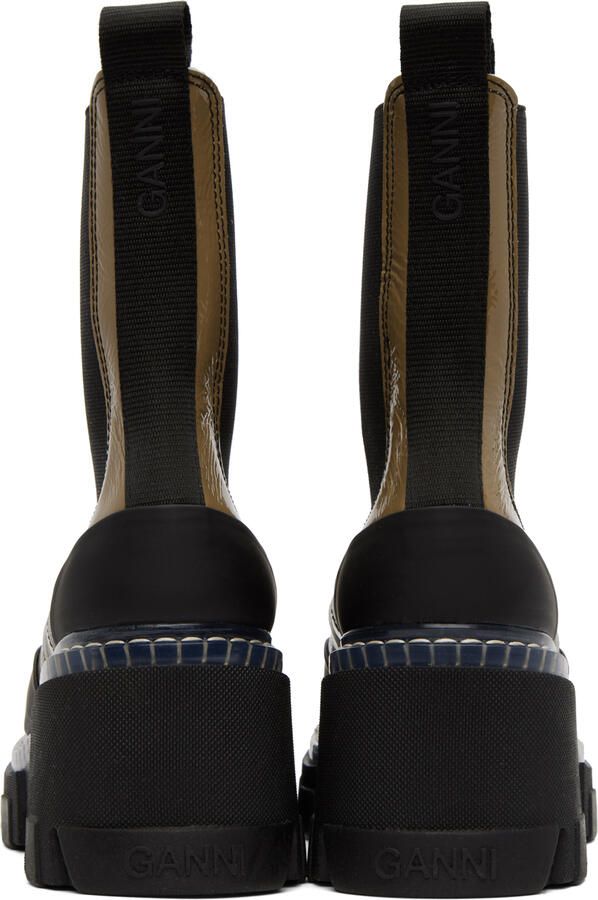 GANNI Khaki Cleated Boots - Picture 5