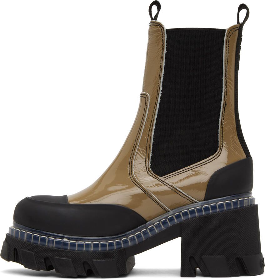 GANNI Khaki Cleated Boots - Picture 2