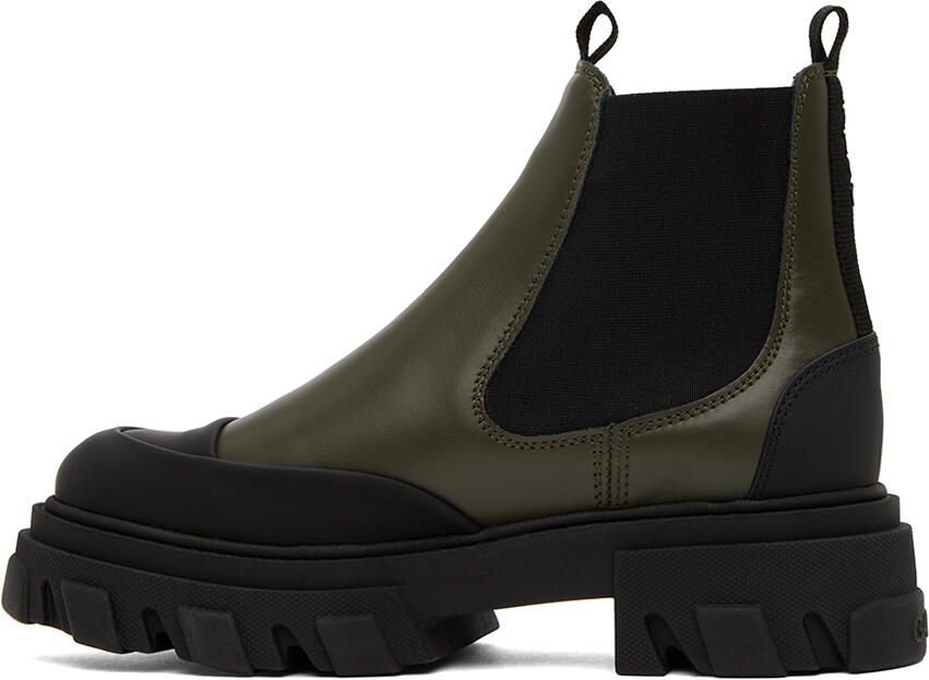 GANNI Khaki Low Chelsea Boots - Picture 4