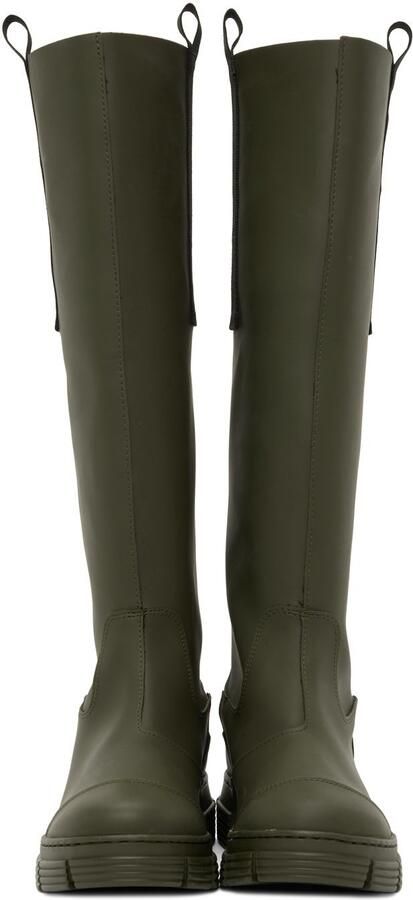 GANNI Khaki Recycled Rubber Country Boots - Picture 3