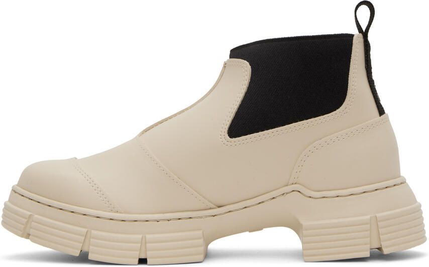 GANNI Off-White Crop City Boots - Picture 3
