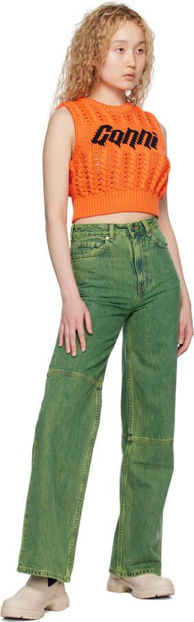 GANNI Off-White Crop City Boots - Picture 4