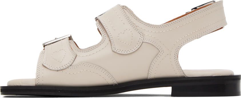 GANNI Off-White Embroidered Western Sandals - Picture 3