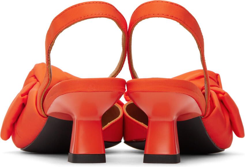 GANNI Orange Soft Bow Heels