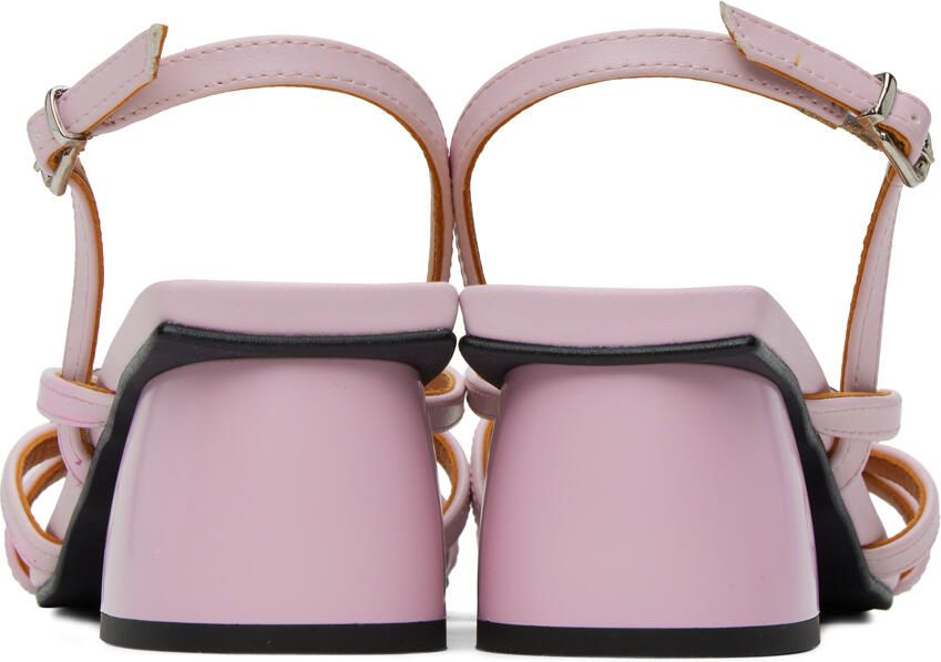 GANNI Pink Butterfly Strass Heeled Sandals