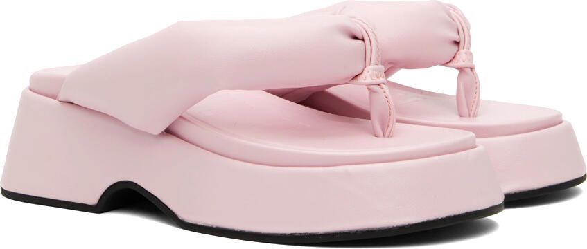 GANNI Pink Retro Thong Platform Sandals - Picture 2