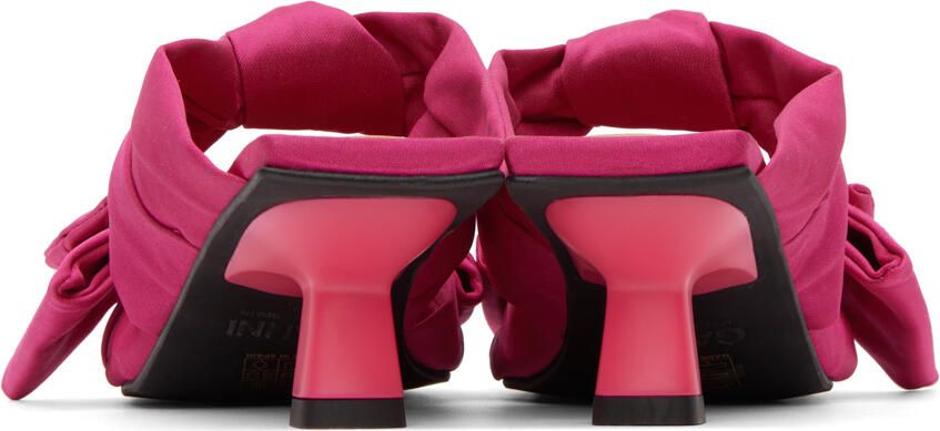 GANNI Pink Soft Bow Mules - Picture 2