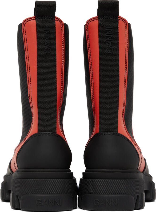 GANNI Red Chelsea Ankle Boots - Picture 3