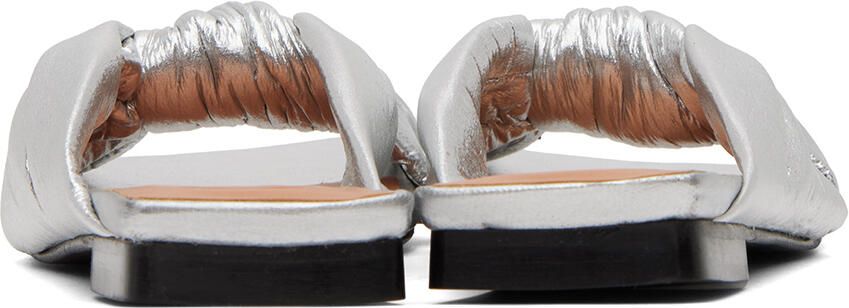 GANNI Silver Soft Knot Mules