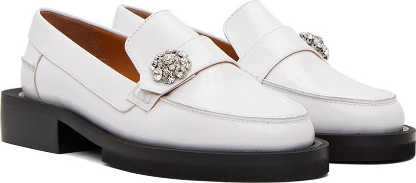 GANNI White Jewel Loafers - Picture 2