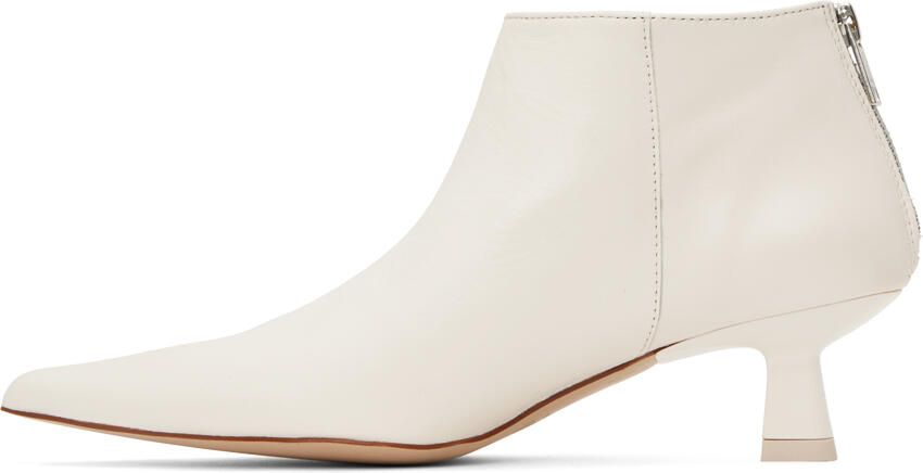 GANNI White Soft Pointy Crop Boots - Picture 3