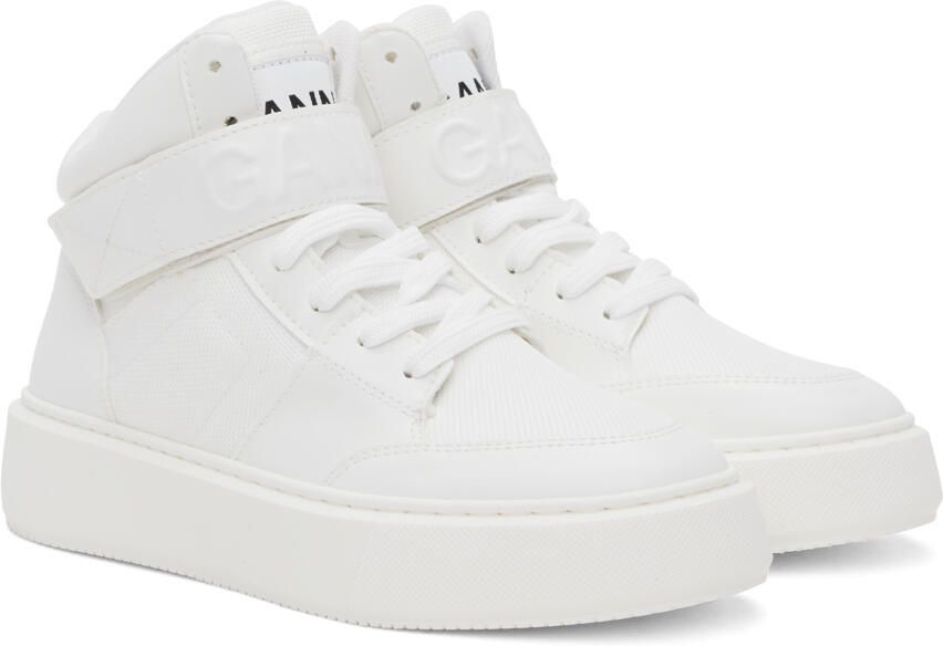 GANNI White Sporty Mix High-Top Sneakers - Picture 2