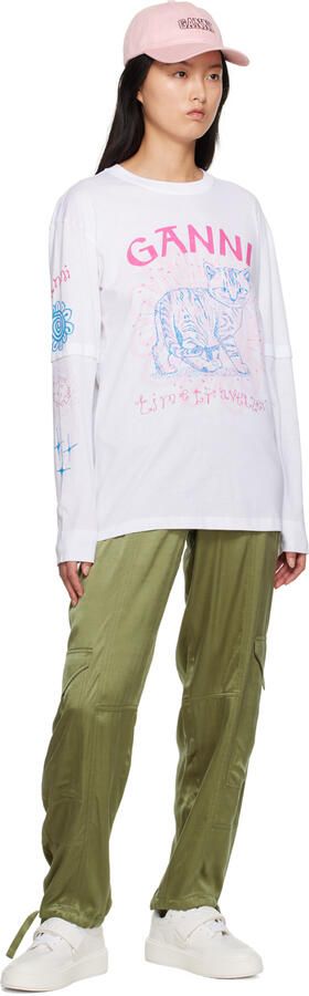 GANNI White Sporty Mix Sneakers - Picture 4