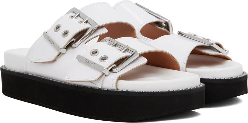 GANNI White Wide Chunky Sandals - Picture 2
