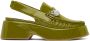 GANNI Green Retro Slingback Platform Loafers - Thumbnail 1