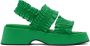 GANNI Green Smock Flatform Sandals - Thumbnail 1