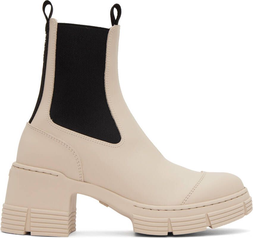 GANNI Off-White City Heeled Boots
