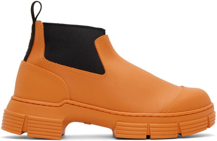 GANNI Orange Crop City Boots