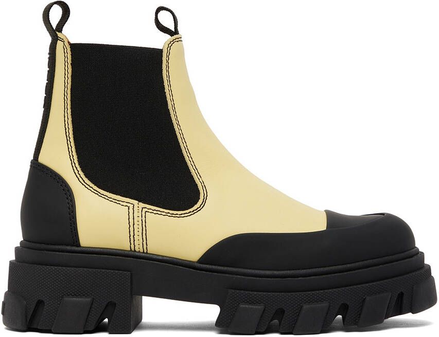 GANNI Yellow Chelsea Ankle Boots