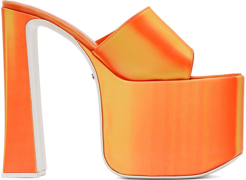 GCDS Orange Holographics Heeled Sandals