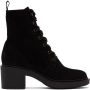 Gianvito Rossi Black Suede Foster Lace-Up Boots - Thumbnail 1