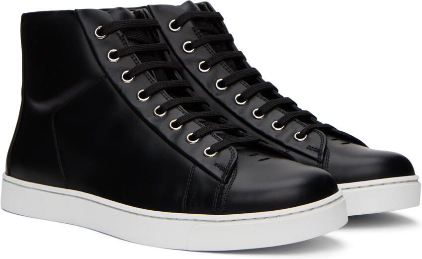 Gianvito Rossi Black Calfskin High Top Sneakers - Picture 2
